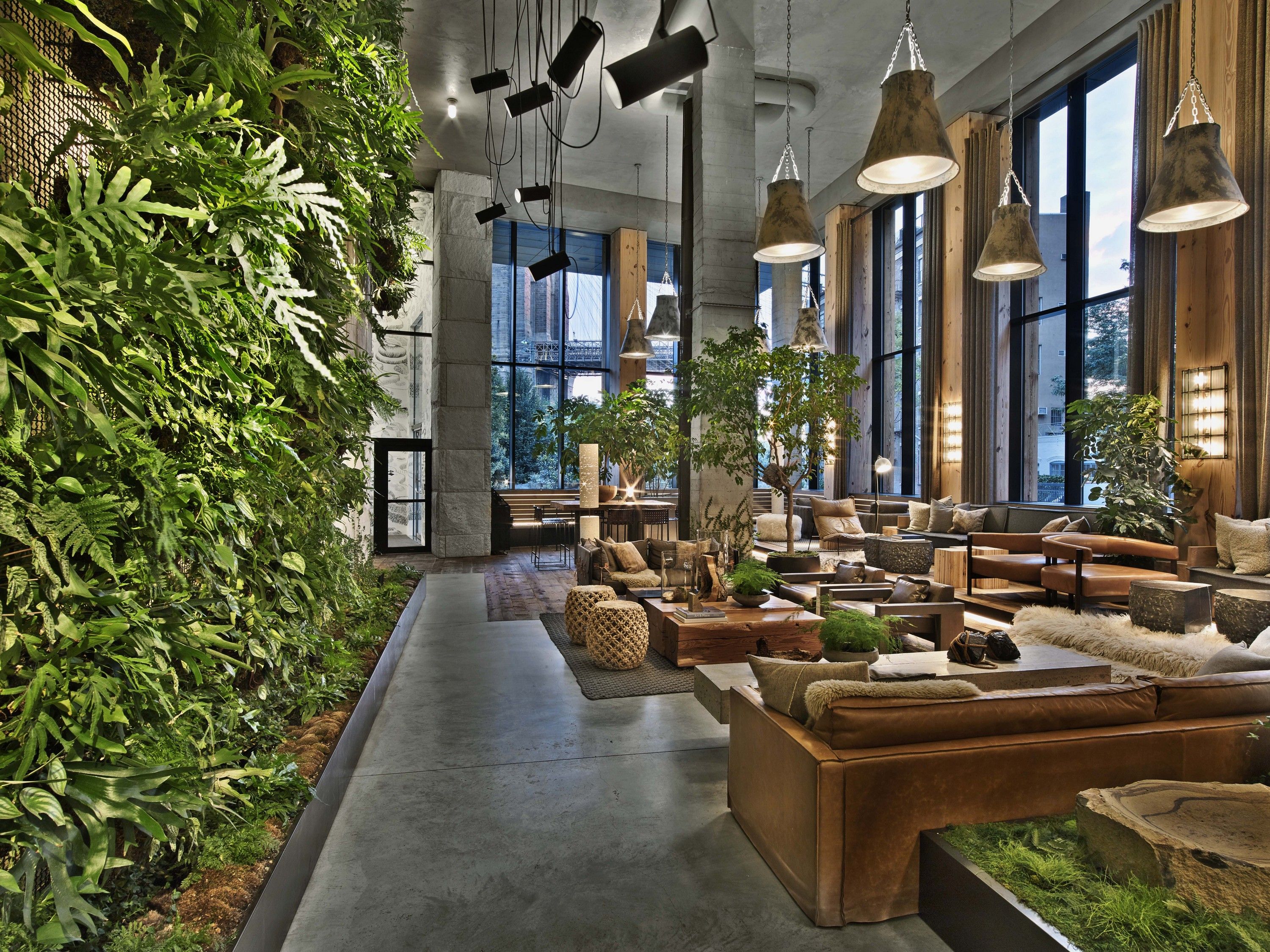 Hotel Brooklyn Bridge (Нью-Йорк, США) фитостена в ресторане